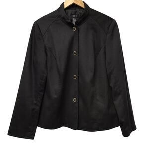 RQT Jacket Womens 12 Black Button Front